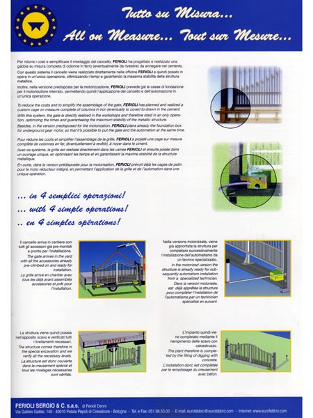 Tutto su Misura — brochure — Ferioli Sergio & C. S.n.c.